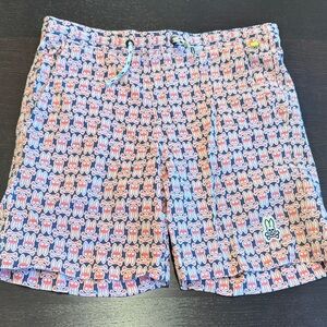 Psycho Bunny Kids Swim Trunks - Blue and Red